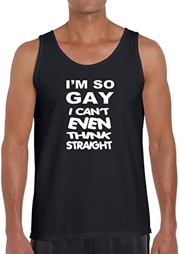 Men's Vest Top I'm So Gay I Can't Even Think Straight Gay Pride Sizes S to 2xl (Small, Black)