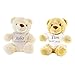 Produktbild Weißer Stoff Teddy - Personalisiert mit Namen und Datum -Perfekte Geschenkidee - 30 CM großes Kuscheltier
