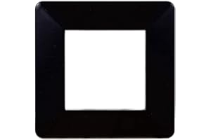 ZOREI Placca Compatibile Con Vimar Plana, Placche In Plastica, 1 Pezzo (2 Posti/Moduli,Nero)