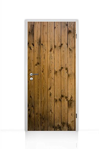 Türtapete selbstklebend einteilig (alte Holzstruktur natur) Aufkleber Sticker 93x205cm - 2