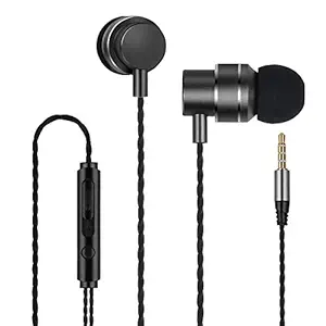 Lenovo HF118 Wired Headset with Mic (Deep Bass, Tangle Free Cables, Volume Slider, 3.5mm Gold Plated Jack) (in-Ear, Black)