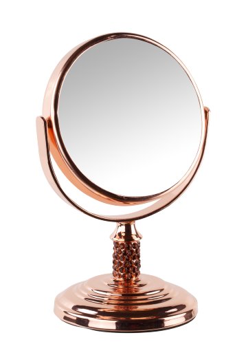 Danielle Creations Mini Pedestal Rose Gold Mirror x 4 Magnified 8.3cm