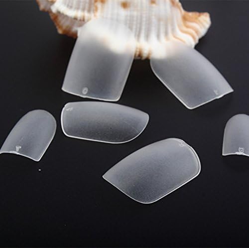 500 Extra Thin Lightweight Flexible Frosted Clear Short Active False Nails from Pink Candy