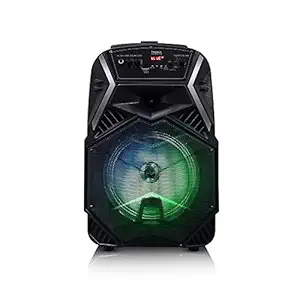 Impex TS-25B 25 Watts Multimedia Portable Trolley Speaker with USB/SD/TF/FM Radio/AUX/Remote/Bluetooth/Wireless Mic & DJ LED Light Function (Black)