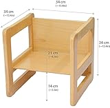 3 in 1 Multifunktionale Kindermöbel im Fünfer Set Bestehend Aus einem Multifunktionalen Kindertisch oder Kindersitzbank und vier Multifunktionale Kinderstühle oder ein Multifunktionales Nest von fünf Couch- Beistelltischen für Erwachsene, aus Massivem Buchenholz Natur Lackiert - 4