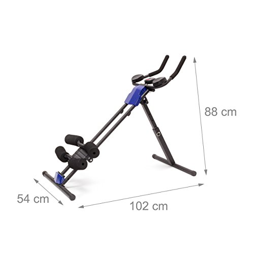 Relaxdays Bauchtrainer klappbar, Trainingscomputer, Muskelaufbau Abdominal Heimtrainer für Zuhause, HBT 82 x 54 x 102 cm, schwarz - 2