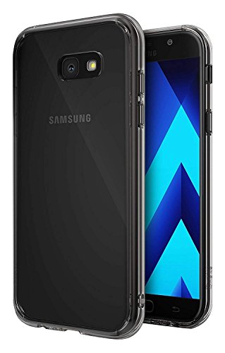Ringke Funda para Galaxy A7 2017   Fusion  Protector de TPU con Parte Posterior Transparente de PC Caso Protectora Biselada para Samsung Galaxy A7 2017 - Negro Humo Smoke Black