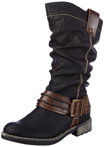 Rieker Womens 74671 Boots Black Schwarz (schwarz/kastanie 00) Size: 37