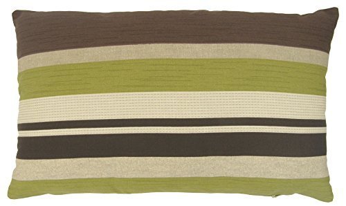 BOUDOIR Kissenhülle Grün Braun Baumwollmischung dick gestreift 40 X 60cm