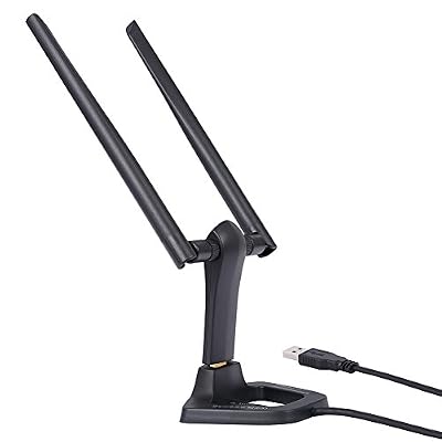 BrosTrend Longue portée USB Dongle USB WiFi BrosTrend 1200Mbps; Double bande 5 GHz / 867 Mbps + 2,4 GHz / 300 Mbps; 2 antennes Wi-Fi 5dBi; USB 3.0; Pour ordinateur de bureau, ordinateur portable de Linux Ubuntu, Mint, Raspbian, Debian (modèle: AC3L)