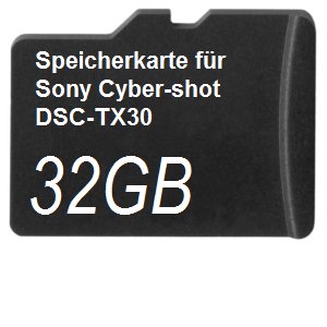 32GB Speicherkarte für Sony Cyber-shot DSC-TX30