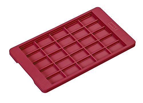 Lurch 83092 Flexi Form Schokoladentafel klassik 12 x 20,5 cm, Silikon, rubinrot, 21 x 17 x 1,7 cm