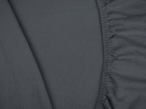 klassisches Jersey Spannbetttuch – erhältlich in 22 modernen Farben und 6 verschiedenen Größen – 100% Baumwolle, 120 x 200 cm, anthrazit - 4