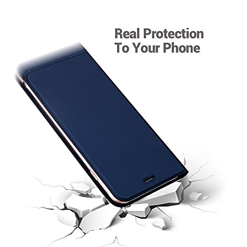 Coque iPhone 5,Coque iPhone 5S,Coque iPhone SE,Radoo® Ultra Mince en Cuir PU Premium Housse à Rabat Portefeuille Coque [Antichoc TPU] [Protection Complète] Étui de Protection Bumper Folio à Clapet avec [Fente pour Carte] [Fermoir Magnétique] pour Apple iPhone 5 / iPhone 5S / iPhone SE (Bleu)
