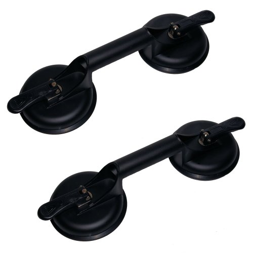 2 x Saugheber Aluminium Doppelsaugheber Vakuumheber Glassauger max. 100kg Tragkraft Glasheber Glassauger Vakuumheber