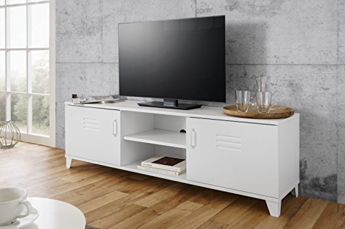 Preisvergleich Produktbild TV-Board 'Laslo 8' Industrie- Look Büro Weiß