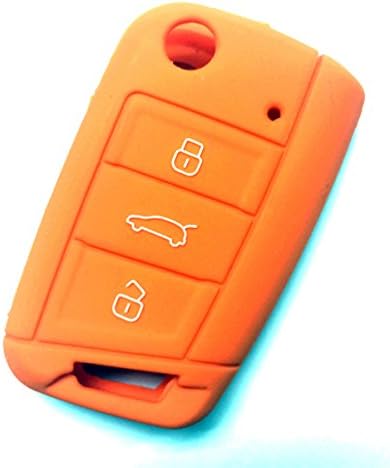 Silicone Color Key Cover Case fits Volkswagen VW MK7 Golf GTI golf (Orange)