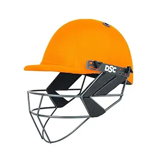 DSC FORT44 Cricket Helmet for Men & Boys (Adjustable Steel Grill | Back Support Strap |Color: Orange | Light Weight | Size : Large