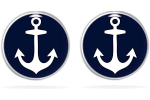 Miss Lovie Ohrringe Anker Ohrstecker Maritim Damen Ohrringe Dunkelblau