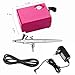 Produktbild JOYOOO Mini AirBrush Compressor 12v Air brush Gun 0.4mm Needle Tattoo Art Set Body Paint,Airbrush kit With Compressor Makeup Craft Toy (Rosa)
