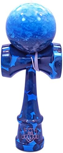 Full Blue Ocean Marble Kendama And Extra String
