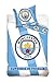 Produktbild Bettwäsche-Set mit Manchester-City-Fußball-Club-Motiv aus 100 % Baumwolle, Bettbezug für Einzelbett 140 x 200 cm, große Kissenbezug 70 x 80 cm, Mcfc16_1002, 140 x 200cm