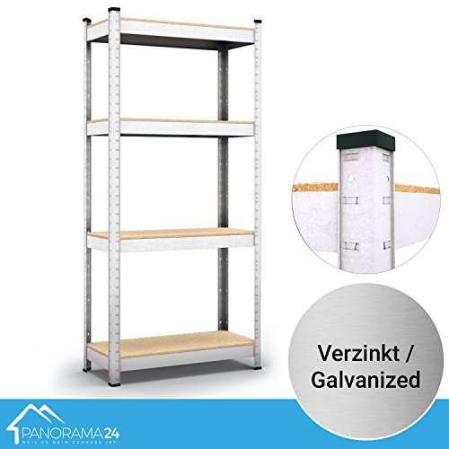 Panorama24 Lagerregal verzinkt belastbar bis 320kg - Maße: 160 x 80 x 40 cm, Regal Kellerregal Steckregal Werkstattregal Schwerlastregal