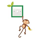 V&C Designs Ltd (TM) Jungle Swinging Monkey Light Switch Sticker Children's Bedroom Playroom Fun Adhesive Vinyl