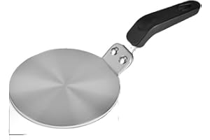 NISPOTDOR Wärme-Induktions-Diffusorplatte, Edelstahl, Wärme-Diffusor, Kochen, Induktion, Adapter, Simmerplatte mit ergonomischem Griff für Milch, Kaffee, Kochgeschirr, 12,7 cm
