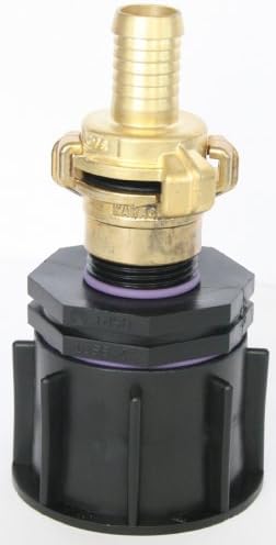 AME80_100+101 outlet adapter S60x6 coarse thread with reducing nipple ET 1” + GEKA - fixed coupling and brass coupling with hose spout, IBC containers, accessories, garden, vats, rainwater tanks, adapters, fitting, cans, cistern, ton