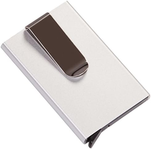 Slim Wallet by Malletino | Aluminium Credit Card Holder with Money Clip for Cash | With RFID Blocking designed to protect Your Data (Silver)