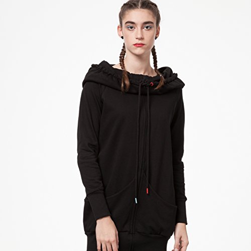 THOKKTHOKK Damen Sweatjacke Schwarz Bio Fair, Größe:L/XL - 3