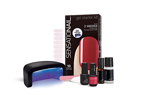 SENSATIONAIL Gel Polish Starter Kit (including lamp), Scarlet Red