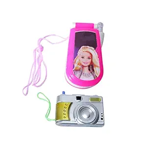 Baal Combo of Musical Toy Barbie Mobile Phone with Camera Best Gift Return for Kids