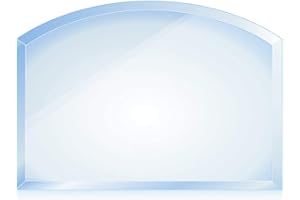 ‎BIJON BIJON Funkenschutz-Platte mit Facettenschliff, Glasplatte Kaminofen, Kaminschutz mit ESG Sicherheitsglas, Kamin Glasplatte, Segmentbogen 80 x 100 cm, 6mm
