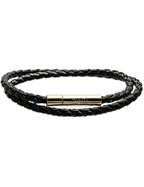 Lederband Kette Armband Schwarz Verschluss Gold 70 cm lang