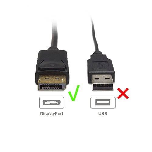 Cable Matters – Vergoldete DisplayPort auf HDMI Kabel (St – St) mit Audio – Schwarz 2m - 6