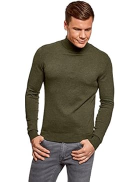 oodji Ultra Herren Rollkragenpullover Basic aus Baumwolle