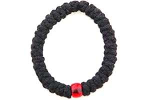 IconsGr Chapelet en corde élastique fait main Chrétien Orthodoxe grec Chotki Komboskoini Perle rouge