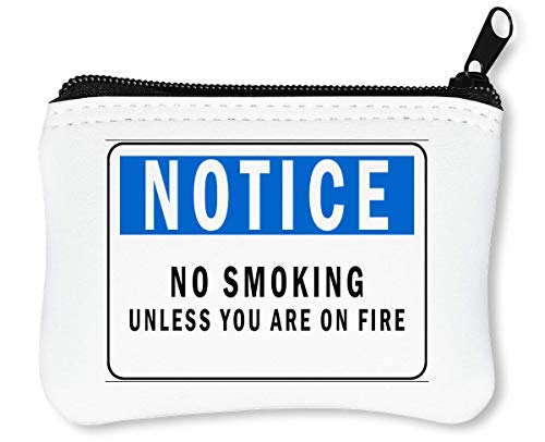 Preisvergleich Produktbild No Smoking Unless On Fire Reißverschluss-Geldbörse Brieftasche Geldbörse