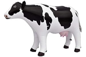 Jet Creations - Animale gonfiabile a forma di mucca, lunghezza 94 cm, ideale per decorazioni per feste in piscina, compleanni, bambini e collezionisti adulti