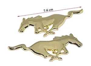 Horse Emblem Sticker for All Cars, Metal (Gold, Small - 7.5 cm)