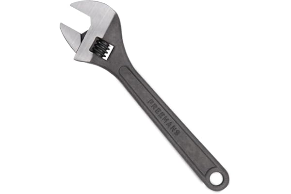FREEMANS 8" Phosphate Finish, Anti-Corrosion Adjustable Wrench Spanner, Adjustable Wrench for All Nut Sizes, Easy to Grip Wrench, Universal Wrench, Plumbing Tool (8-Inch)