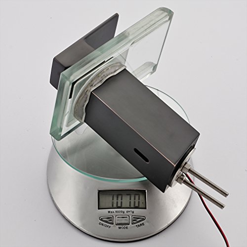 Auralum® Zeitgenössig Schwarz LED RGB Glas Mischbatterie Wasserhahn Armatur Wasserfall für Bad Badezimmer Spüle Waschtisch Waschtischarmatur Küchen - 4