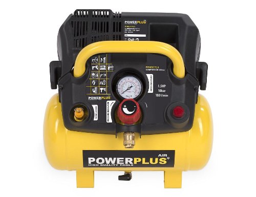 Powerplus kraftvoller Druckluft Kompressor 1.100 Watt Leistung, 1,5 PS, 6 Liter Tank – Art. Nr. POWX1721 - 3