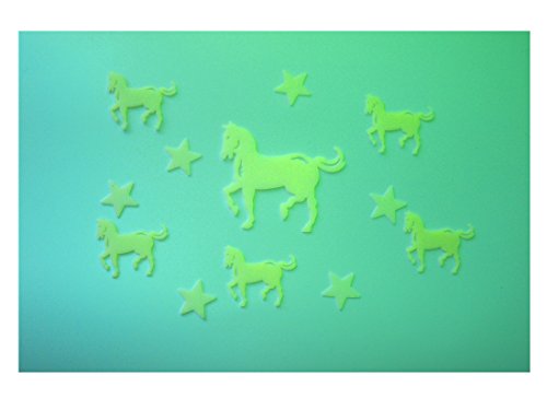 Leuchtsticker Pferde für Wände und Decken „Glow in the Dark“ Pferdemotive und Sterne - 2