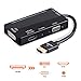 Price comparison product image HDMI Adapter Multiport 4-1 HDMI to HDMI DVI VGA Audio Converter for Laptop Computer Set Top Box TV (Black)