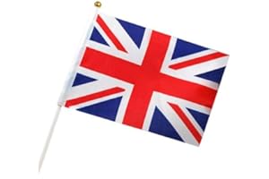 TRIXES British Union Jack Flags 6Pk Hand Waving Flag for King Charles III Coronation, Royals Party Football Team, Sporting Events, Coronation 2023
