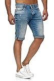 Stylische Herren Jeansshorts - Sommershorts - kurze Hose von Redbridge mit modischen Fading, Knitter-Effekten und ausgeblichenen Bereichen, Optimalen Passform durch leichten Elasthan-Anteils.