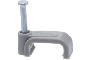 4mm T&E (12mm) Cable Clips, Grey, 100 Pack By Reulin